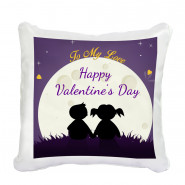 To My Love Happy Valentines Day in moon Personalized Cushion & Valentine Greeting Card