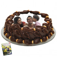 2 Kg Round Shaped Chocolate Truffle Photo Cake & Card