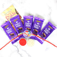 Dairy Surprise - 5 Dairy Milk with Kids Rakhi and Roli-Chawal