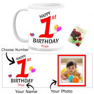 Personalized Birthday Mug (Name, Number, Photo) & Card