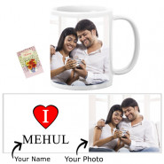 I Heart Personalized Mug & Card