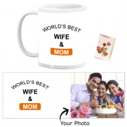 World's Best Wife & Mom Personalized Mug & Card