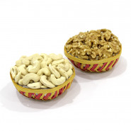 Cashew and Walnuts in Basket and Card