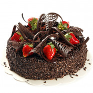 Chocolate Cake with Fresh Strawberries 1 Kg and Card