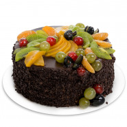 Chocolate Cake with Fresh Fruits 1 Kg and Card
