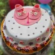 Fondant Cake with Cute Booties 2 Kg and Card