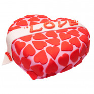 Covered in Hearts Fondant Cake 1 Kg and Card