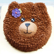 Cute Teddy Bear Fondant Cake 2 Kg and Card