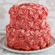 Two Tier Cake with Cream Roses 3 Kg and Card
