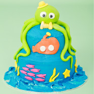 Octopus 2 Tier Cake 3 Kg and Card