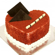 Heart Shaped Red Velvet Cake 1 Kg and Card