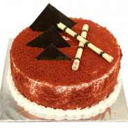 Round Red Velvet Cake 1 Kg and Card
