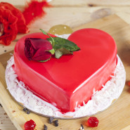 Heart Red Chocolate Cake 1 Kg and Card