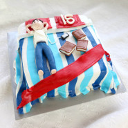 Funky Teen Fondant Cake 2 Kg (Choose Number) and Card