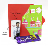 Cadbury Dairy Milk Crackle in Personalized Happy Birthday Wrapper & Card