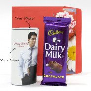 Cadbury Dairy Milk in Personalized Happy Birthday Wrapper & Card