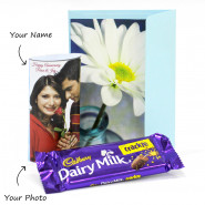 Cadbury Dairy Milk Crackle in Personalized Happy Anniversary Wrapper & Card