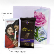 Cadbury Dairy Milk Bournville in Personalized Happy Anniversary Wrapper & Card
