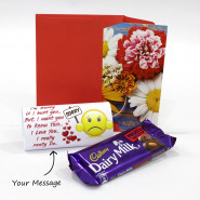 Cadbury Dairy Milk Fruit & Nut in Personalized I Am Sorry Wrapper & Card