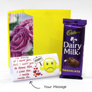 Cadbury Dairy Milk in Personalized I Am Sorry Wrapper & Card