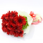 Royal Bunch - 15 Red Gerberas Bunch and Card