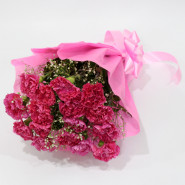 Beautiful Surprise - 20 Pink Carnations Bouquet and Card