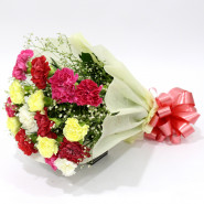Charming Delight - 15 Mix Carnations Bouquet and Card