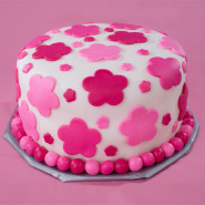 Pink Decorated Fondant Cake 2 Kg and Card