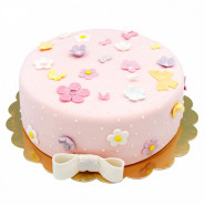 Elegant Pink Fondant Cake 2 Kg and Card
