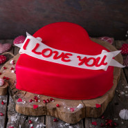I Love You Heart Fondant Cake 1 Kg and Card
