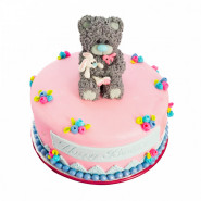 Adorable Teddy Fondant Cake 2 Kg and Card