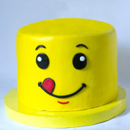 Smiley Face Fondant Cake 1 Kg and Card
