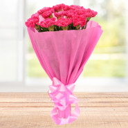 Romantic Bouquet - 10 Pink Carnations Bouquet and Card