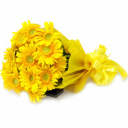 Special Yellow - 10 Yellow Gerberas Bunch and Card