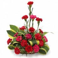Special Soulmate - 20 Red & Pink Carnations Basket and Card