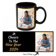 Cheers To The New Year Personalized Black Mug