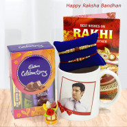 One in a Billion Bhai Happy Rakhi Personalized Mug, Mini Celebrations, 2 Rakhi and Roli-Chawal