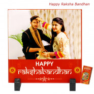 Happy Raksha Bandhan Personalized Photo Tile (Rakhi & Tika NOT Included)