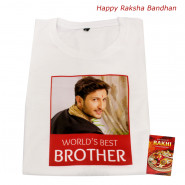 World's Best Brother Personalized Photo T-Shirts (Rakhi & Tika NOT Included)