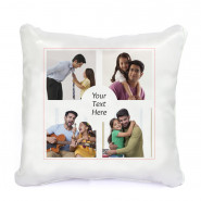 Fascinating and Lovely - Personalized Cushion with Four Photos, I Love You to The Moon and Back Personalized Mug, Red Rose with Love Stand & Card