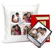 Heavenly Angelic - Personalized Rotation Cube (Six Photo), Love You Personalized Cushion & Card