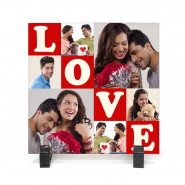 Magnificent and Angelic - Love Personalized Tile, Red Rose with Love Stand & Card