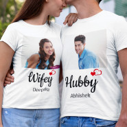Hubby & Wifey Personalized Couple T-Shirt & Card