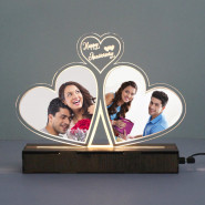 Happy Anniversary Personalized LED Photo Frame and Card