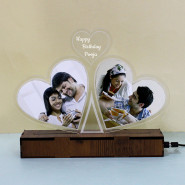 Happy Birthday Personalized LED Photo Frame with Name and Card