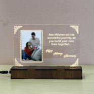 Happy Marriage Anniversary Personalized LED Photo Frame and Card