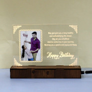 Happy Birthday LED Photo Personalized Frame with Name and Card
