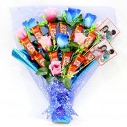 Nestle with Photo Bouquet - 12 Nestle Kit Kat with 2 Photo in Bouquet and Card