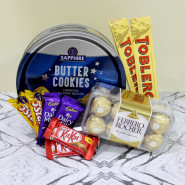 Special Surprise - Ferrero Rocher 16 Pcs, Sapphire Butter Cookies, 2 Toblerone, 2 Dairy Milk, 2 Five Star, 2 Kit Kat and Card