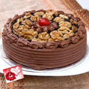 Choco Walnut Cake 1 Kg & Valentine Greeting Card